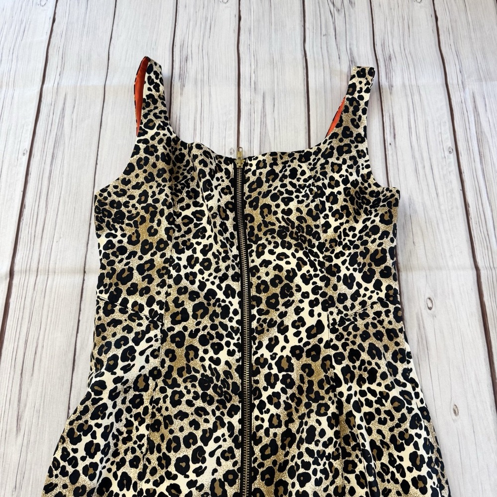 Boston Proper Leopard Print Sheath Dress with Orange Lining - Picture 9 of 10